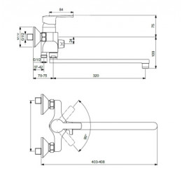BA320AA UNO Смеситель для ванны/душа