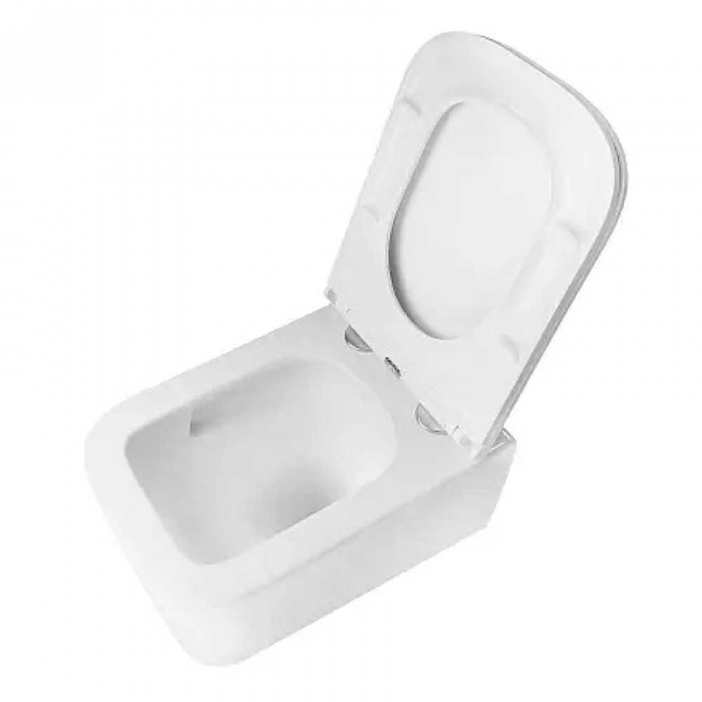 AZ-5103T-WHT BACIO Унитаз подвесной с системой смыва Tornado в комплекте с быстросъемным сиденьем микролифт, дюропласт 485*340*350mm