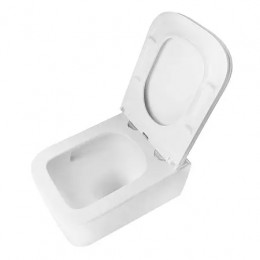 AZ-5103T-WHT BACIO Унитаз подвесной с системой смыва Tornado в комплекте с быстросъемным сиденьем микролифт, дюропласт 485*340*350mm