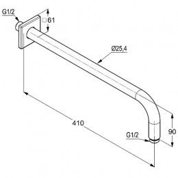 KLUDI A-QA Кронштейн для душа 400 мм, квадратный отражатель, арт. 6653405-00