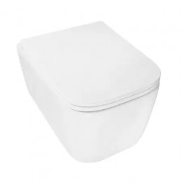 AZ-5103T-WHT BACIO Унитаз подвесной с системой смыва Tornado в комплекте с быстросъемным сиденьем микролифт, дюропласт 485*340*350mm