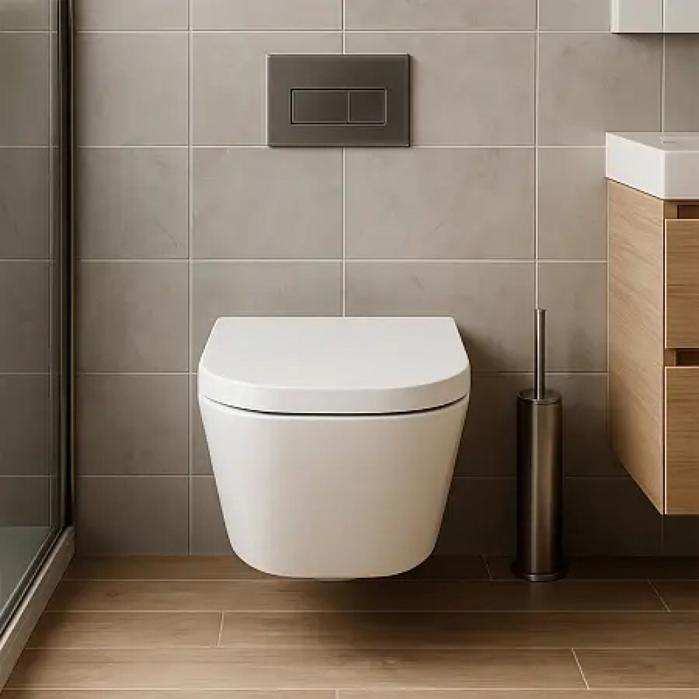 Vesper Унитаз подвесной с функцией торнадо, с сиденьем микролифт, дюропласт. 510*360*365mm (1 место)