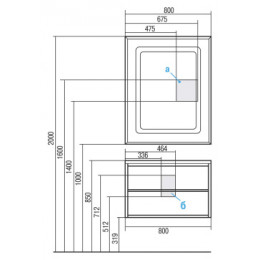 РИМИНИ  80 Тумба (БЕЗ УМЫВАЛЬНИКА ПРЕМЬЕР М 800 или VICTORIA-N столешница 800х460) NEW
