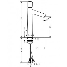 72044000 Talis Select S Смеситель для раковины 190, однорычажный, со сливным гарнитуром