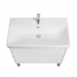 Сканди 80 Тумба Белый матовый/Белый глянец (БЕЗ УМЫВАЛЬНИКА Адриана-80)