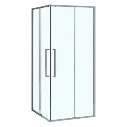 AZ-R43-100-MGR-CL Душевое ограждение SHANGHAI SQP-100х100х195-MGR-CL, прозрачное стекло 6 мм, профиль матовый графит