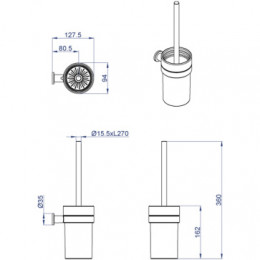 FORNY Ерш с керамической колбой подвесной, хром