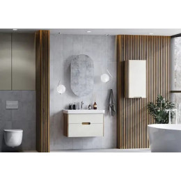 Оливия 80 Тумба Бежевый/Дуб веллингтон (БЕЗ УМЫВАЛЬНИКА "Адриана-80")