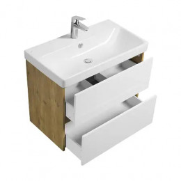 Сканди 80 Тумба Белый/Дуб Рустикальный (БЕЗ УМЫВАЛЬНИКА Адриана-80)