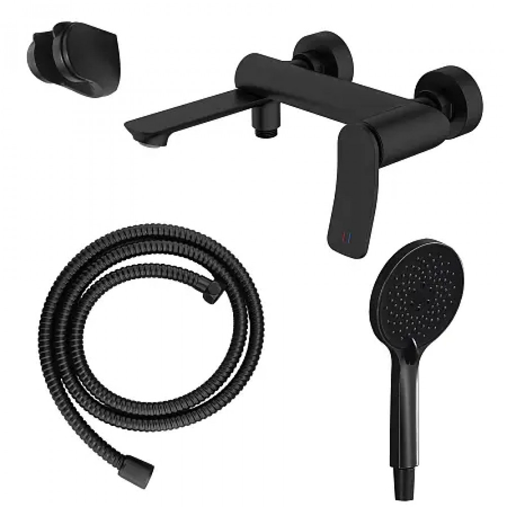 Escaro Смеситель для ванны с ручным душем, черный матовый