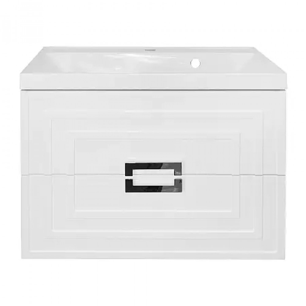 Комплект Тумба ARMARIO 70/2 подвесная БЕЛЫЙ ГЛЯНЕЦ с раковиной CLASSIK 70