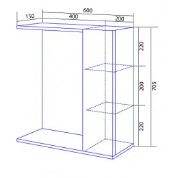 Зеркало-шкаф София 60 правый (600*700*155) без светильника