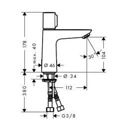 71751000 Talis Select E Смеситель для раковины 110, однорычажный, без сливного набора