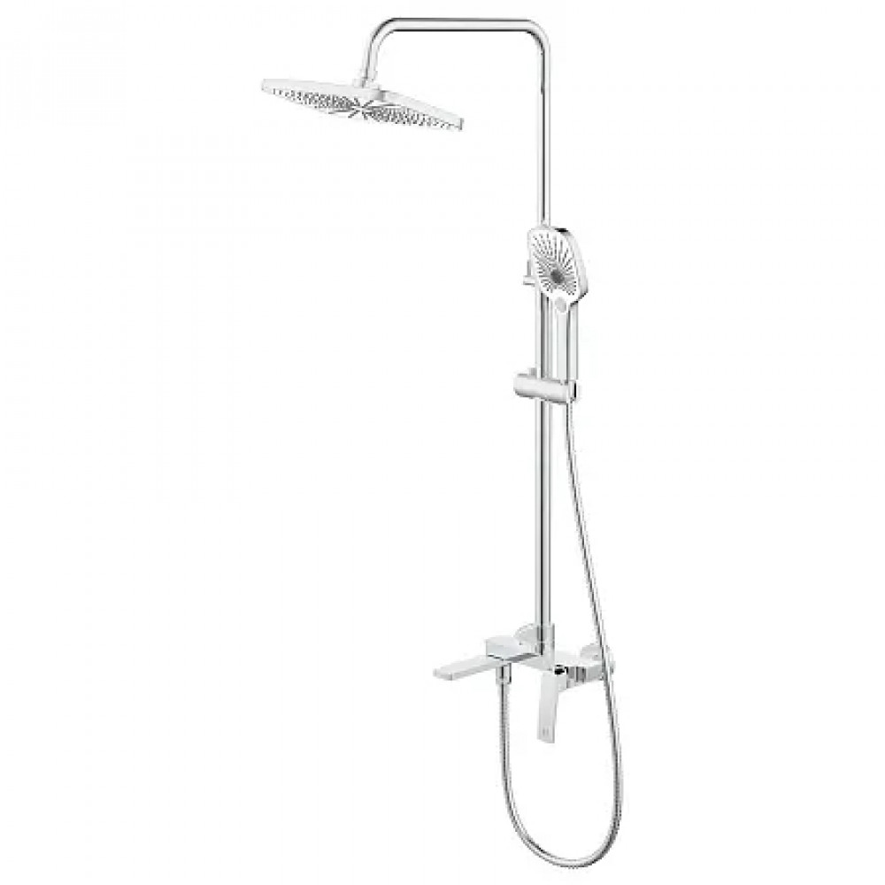 Conda Душевая система с квадратным тропическим душем, хром