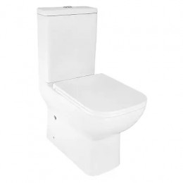 Azario VARO напольный безободковый унитаз в комплекте с сидением ДЮРОПЛАСТ. Размер 615x365x805 мм (2 места)