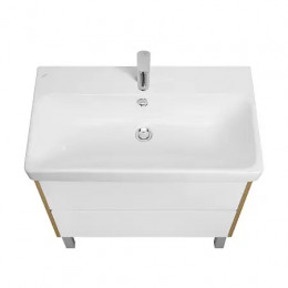 Сканди 80 Тумба Белый/Дуб Рустикальный (БЕЗ УМЫВАЛЬНИКА Адриана-80)