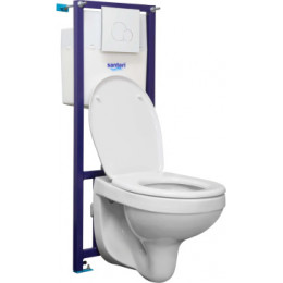 Пэк Альфа комфорт (подвес. унитаз с сиденьем полипр. SC, инсталляция, панель белая)