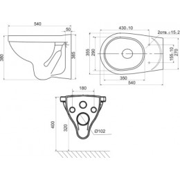 Пэк Альфа комфорт (подвес. унитаз с сиденьем полипр. SC, инсталляция, панель белая)
