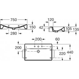 DIVERTA Раковина 75*44 см
