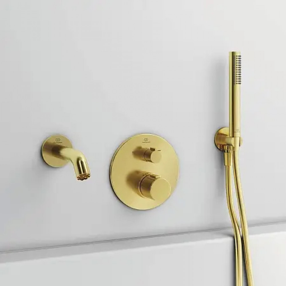 BC807A2 IDEALRAIN Держатель с подключением душевой лейки 1/2", цилиндрический дизайн, металлический с пластиковым вкладышем, с обратным клапаном