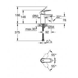 32824000 Eurosmart Cosmopolitan Смеситель для раковины, хром