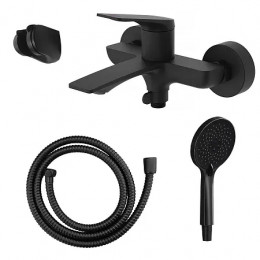 Lursy Смеситель для ванны с ручным душем, черный матовый