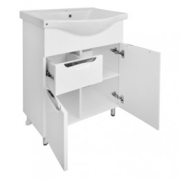 Комплект Тумба Стиль- 60/1 (600*840*450) с раковиной Basic 60 (7060) (2 места)