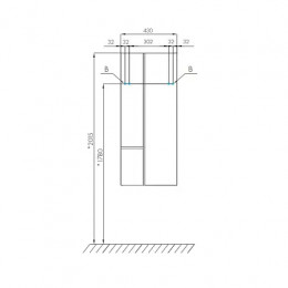 Мишель 43 Модуль для зеркала Дуб Руст/Фьорд