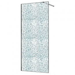 AZ-275-100-MGR-CBR Душевая перегородка Walk-in, 100x200-MGR-CBR, в рамке, Битое стекло, 4+5+4 мм, профиль матовый графит