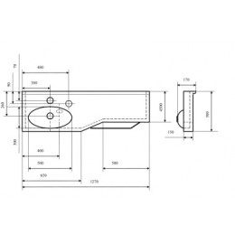 Отель Раковина 1270/2 ПРАВ./НАВЕСЫ
