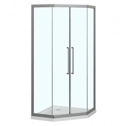 AZ-092K2-90-MGR-CL Душевое ограждение OSAKA DIA-TD-90х90х195-MGR-CL, прозрачное стекло 5 мм, профиль матовый графит, две двери сдвижные