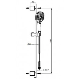 NEVO Душевой набор белый: душевая лейка, шланг, штанга