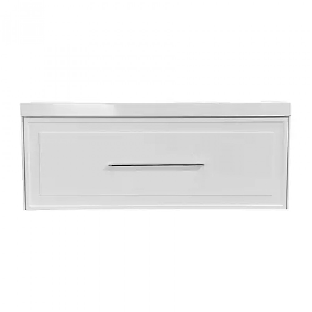 Комплект Тумба Belloni 100 БЕЛЫЙ МАТ подвесная с раковиной Астория 100