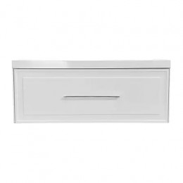 Комплект Тумба Belloni 100 БЕЛЫЙ МАТ подвесная с раковиной Астория 100