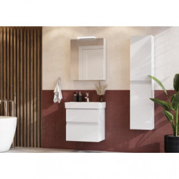 OLETA Шкаф зеркальный 600мм левый, белый глянец