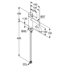 KLUDI BOZZ Смеситель для умывальника, арт. 382820576