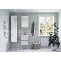 Сканди 45 Тумба Белый/Дуб Верона (БЕЗ УМЫВАЛЬНИКА Адриана-45)