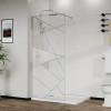 AZ-271-90-CH-CGP Душевая перегородка Walk-in, 90x195-CH-CGP, в рамке, Графический принт 8 мм, профиль хром