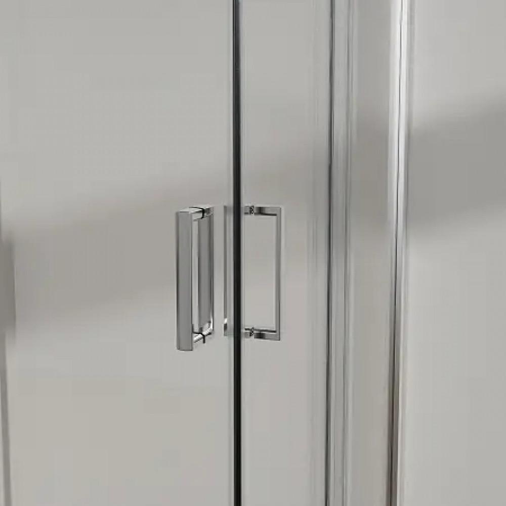 AZ-R06-90-CH-CHC Душевое ограждение PARIS SQP-90х90х195-CH-CHC, стекло шиншила 5 мм, профиль хром