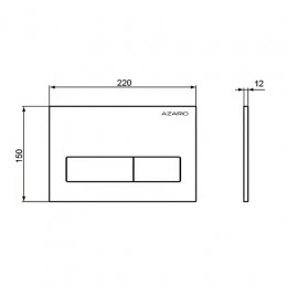 Клавиша смыва AZARIO механическая,белый глянец (прямоугольная) (инст.AZ-ИУ00009)