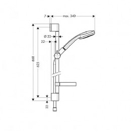 27775000 Croma 100 Душевой набор Croma 100 Multi/Unica’C 0,65 м, ½’