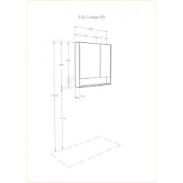 Сканди 90 зеркало-шкаф Белый/Дуб Рустикальный