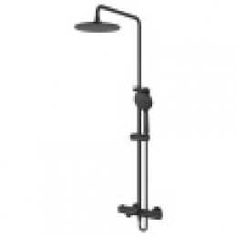 Душевая система с термостатом, черная, GALAXY