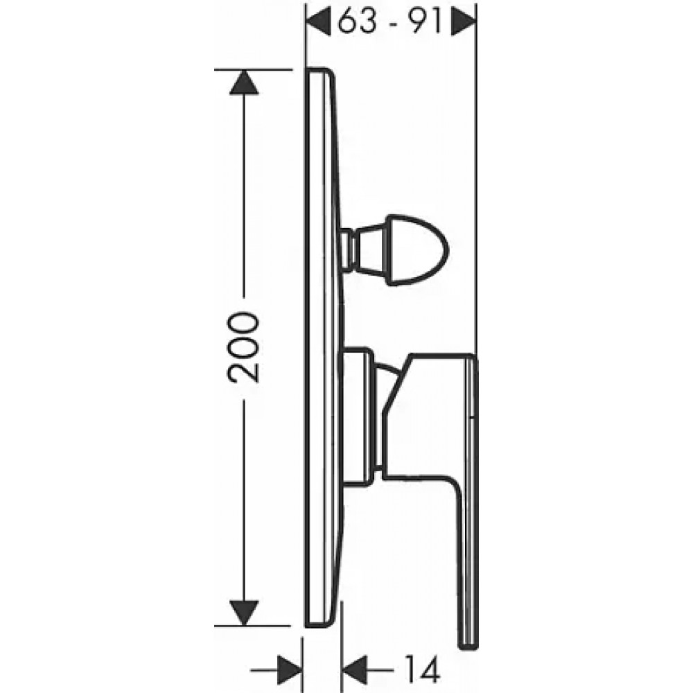 71458670 Vernis Shape Смеситель для ванны, однорычажный, СМ, матовый черный