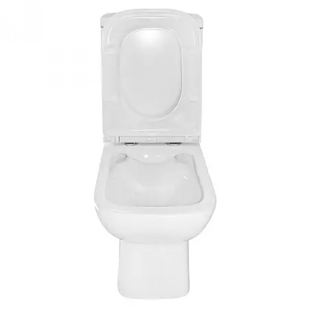 Azario VARO напольный безободковый унитаз в комплекте с сидением ПОЛИПРОПИЛЕН. Размер 615x365x805 мм ( 2 места)