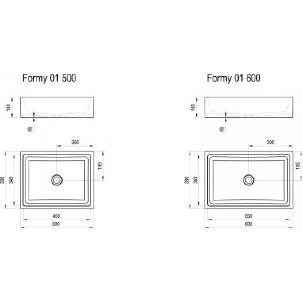 Умывальник FORMY 01 600 D без перелива