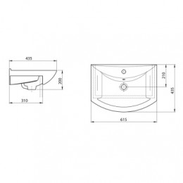 АКВАТОН Грация 60 Умывальник с переливом белый