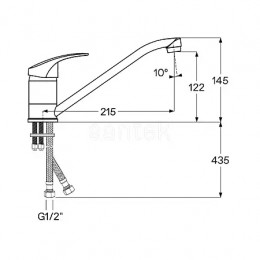 Смеситель Мавис для кухни, хром
