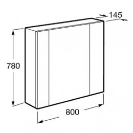 RONDA Шкаф зеркальный 800мм, бетон/белый матовый