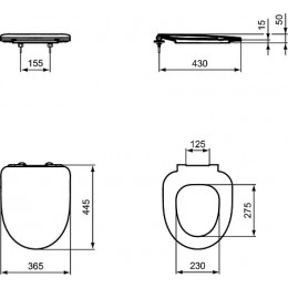 T467601 i.life A Сидение и крышка для унитаза с функцией плавного закрытия, дюропласт, с функцией fast fix (легкосъемное)